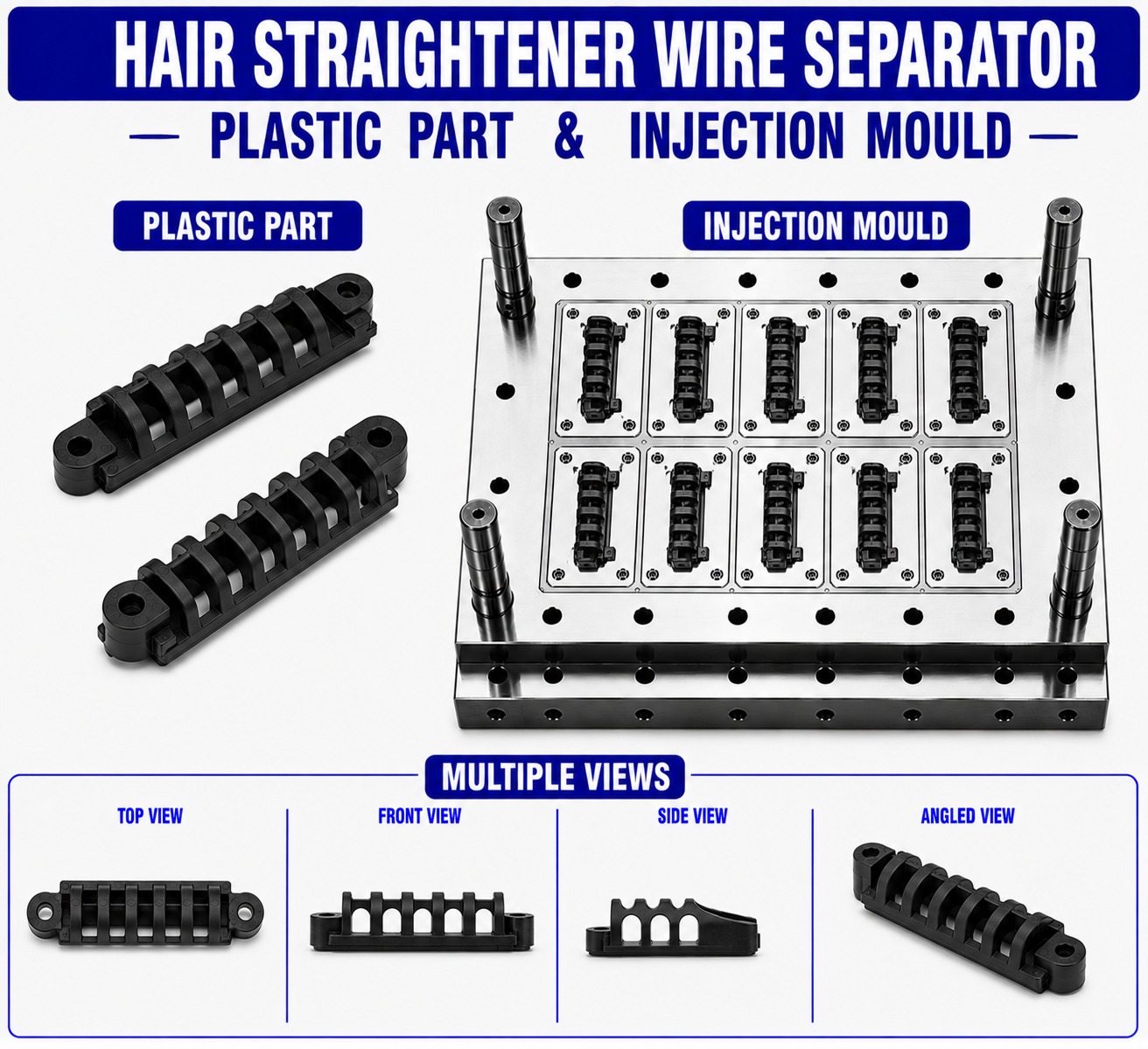 Hair Straightener Plastic Wire Separator Mould and Moulding Service